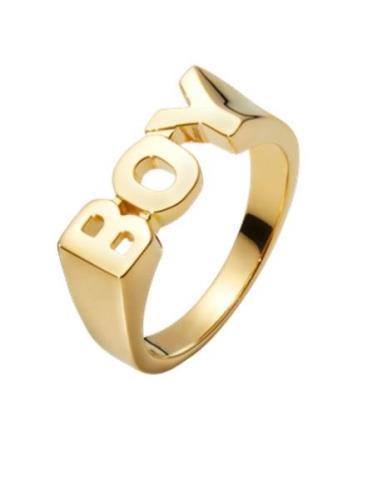 Boy Ring Ring Smykker Gold Maria Black