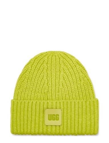 W Chunky Rib Beanie Accessories Headwear Beanies Green UGG