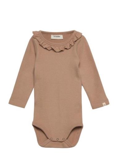 Nbfthora Ls Slim Body Lil Bodies Long-sleeved Beige Lil'Atelier