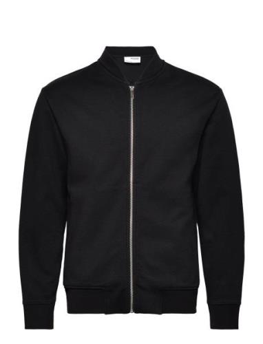 Slhmack Sweat Bomber Ls Noos Bomberjakke Jakke Black Selected Homme