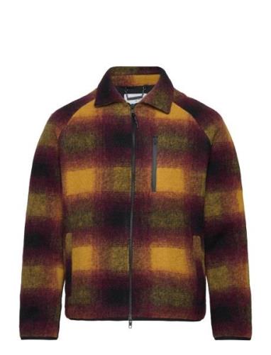 Anderson Raglan Check Jacket Ulljakke Jakke Yellow Percival