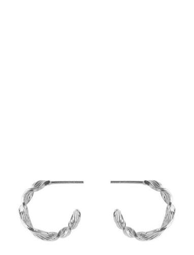 Small Dancing Wave Hoops Accessories Jewellery Earrings Hoops Silver P...