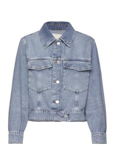 Cropped Denim Jacket Dongerijakke Denimjakke Blue GANT