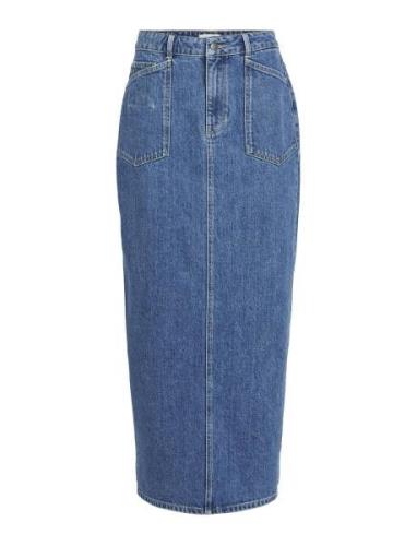 Objthylane Long Denim Skirt 131 Div Blyantskjørt Skjørt Blue Object