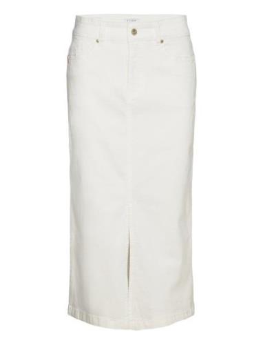 Nedda - Skirt Knelangt Skjørt White Claire Woman