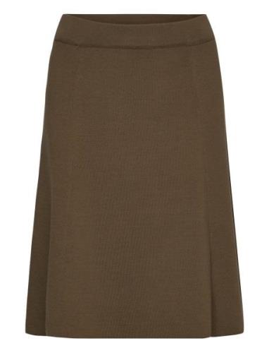 Heavy Knit Skirts Knelangt Skjørt Brown Marc O'Polo