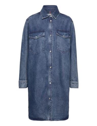 Dnm Ls Shirt Dress Lea Dresses Shirt Dresses Blue Tommy Hilfiger