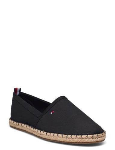 Basic Tommy Flat Espadrille Sandaler Espadrilles Lave Black Tommy Hilf...