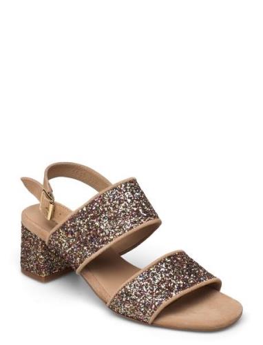 Sandals - Block Heels Sandal Med Hæl Brown ANGULUS