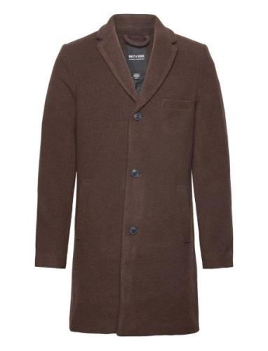 Onsjaylon Wool Coat Otw Noos Ullfrakk Frakk Brown ONLY & SONS