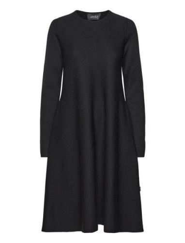 Cecilie Long Merino Dress Knelang Kjole Black Ella&il