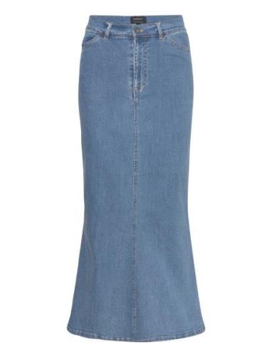 Larence Denim Maxi Skirt Knelangt Skjørt Blue Bardot