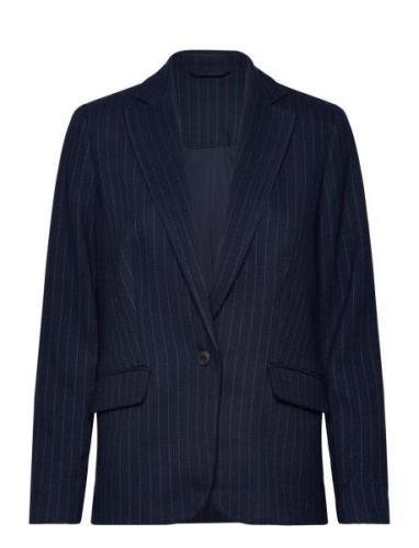 Pinstripe Blazer Blazers Single Breasted Blazers Navy Tom Tailor