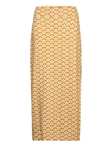 Costa Skirt Flower Pop Langt Skjørt Gold Naja Lauf