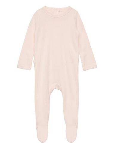 Rib Jersey Full Body W. Back Opening Langermet Bodysuit Pink Copenhage...