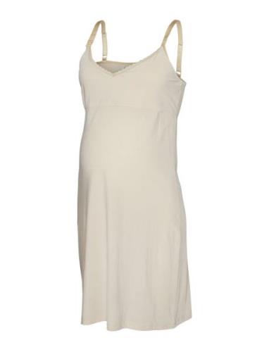 Mlfine Slip Dress 2F A. Nattkjole Cream Mamalicious