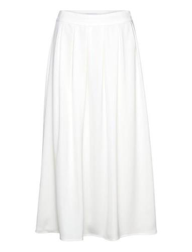 Visalini Midi Skirt/Br/Dc Knelangt Skjørt White Vila