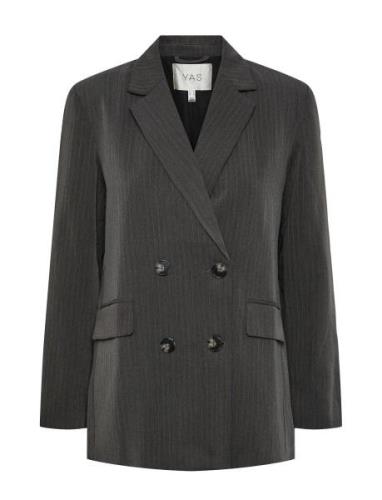 Yaspinly Ls Pinstripe Blazer S. Blazers Double Breasted Blazers Grey Y...