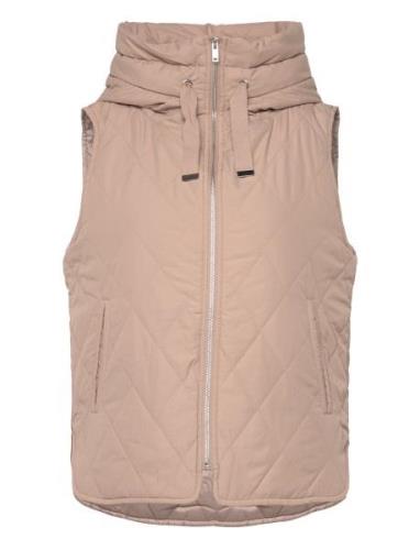 Iktraiw Hood Waistcoat Vests Padded Vests Beige InWear