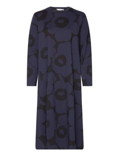 Tromppi Unikko Knelang Kjole Blue Marimekko