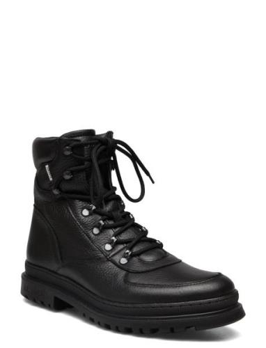 Tyler Leather Desert Boot Støvletter Med Snøring Black Les Deux