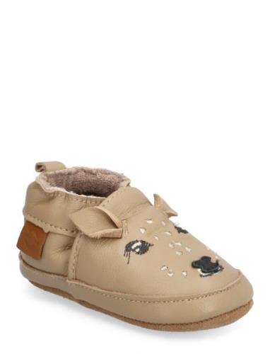 Leather Slipper - 3D Tøfler Innesko Beige Mikk-line