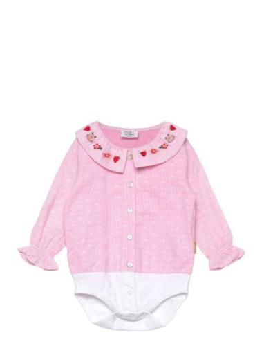 Bernadette - Shirt Bodysuit Langermet Bodysuit Pink Hust & Claire