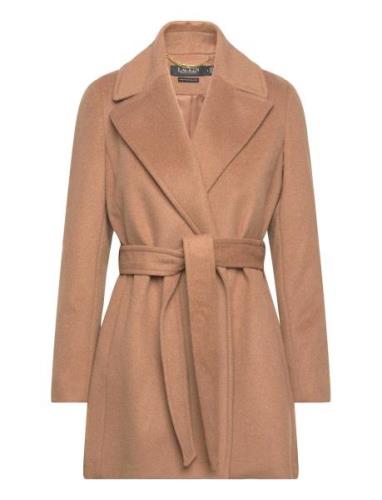 Wool-Blend Wrap Coat Outerwear Coats Winter Coats Brown Lauren Ralph L...