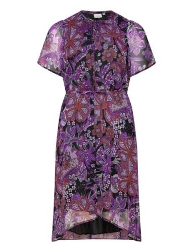 Carhowdy Life 2/4 Knee Dress Aop Knelang Kjole Purple ONLY Carmakoma