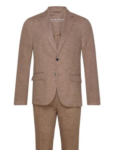 Bs Pollino Classic Fit Suit Set Dress Brown Bruun & Stengade