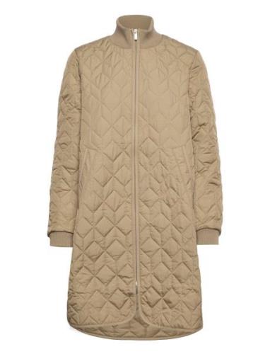 Padded Quilt Coat Vattert Jakke Beige Ilse Jacobsen