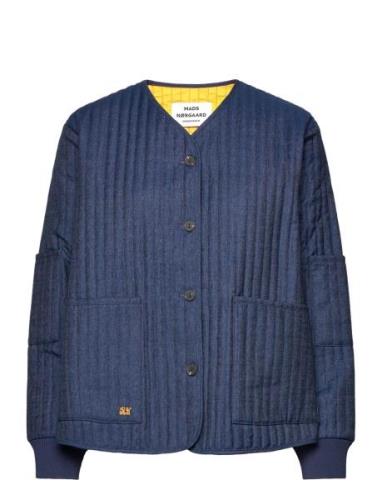 Light Denim Harue Jacket Vattert Jakke Blue Mads Nørgaard