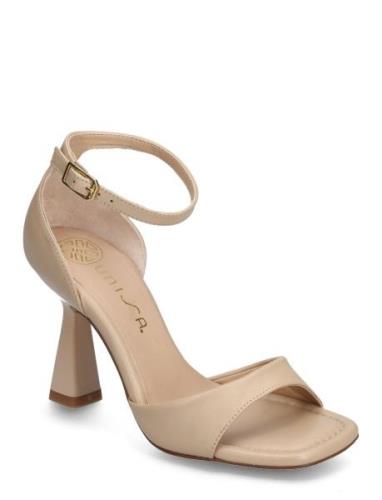 Safira_24_Ns Sandal Med Hæl Beige UNISA