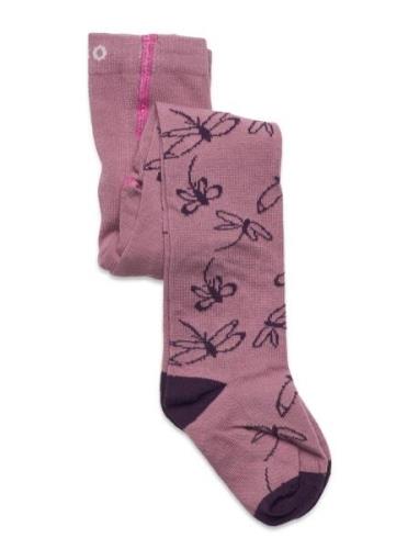 Baby Stocking W. Pattern Tights Purple Minymo