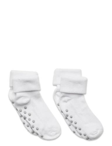 Baby Rib Sock W. Abs Strømper Non-slip White Minymo