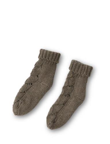 Ardette Knitted Pointelle Socks 15-16 Sokker Strømper Brown That's Min...