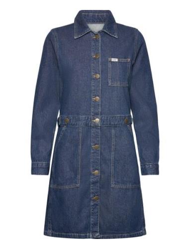 Workwear Dress Knelang Kjole Blue Lee Jeans