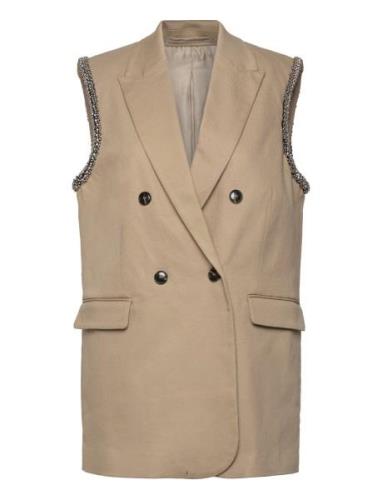 2Nd Edition Zola - Soft Twill Vests Padded Vests Beige 2NDDAY