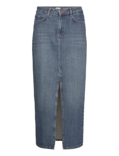 Hattie Rigid Denim Skirt Knelangt Skjørt Blue Twist & Tango