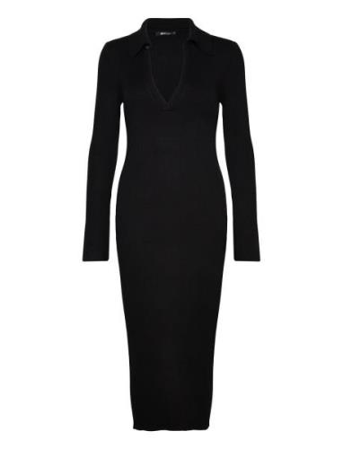 Collar Knitted Dress Dresses Knitted Dresses Black Gina Tricot