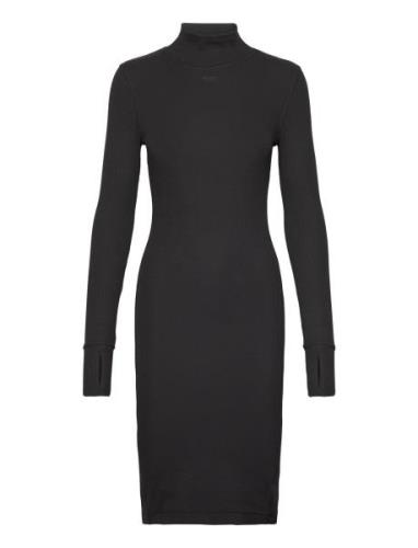 Slim Rib Dress Mock L\S Wmn Knelang Kjole Black G-Star RAW