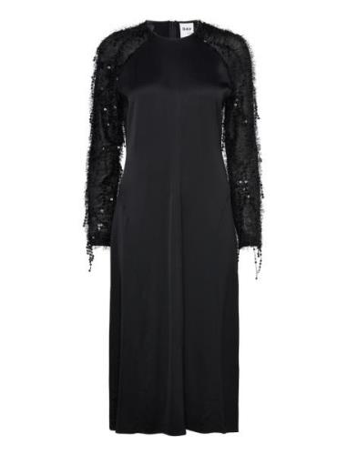 Quincy - Sparkling Texture Knelang Kjole Black Day Birger Et Mikkelsen