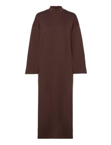 Slfjane Ls Ankle Dress Knelang Kjole Brown Selected Femme