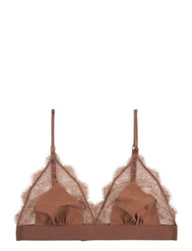 Love Lace Lingerie Bras & Tops Soft Bras Bralette Brown Love Stories