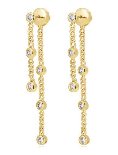 The Estelle Double Chain Studs- Gold Øredobber Smykker Gold LUV AJ