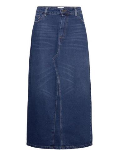 Rory Denim Skirt Langt Skjørt Blue Noella