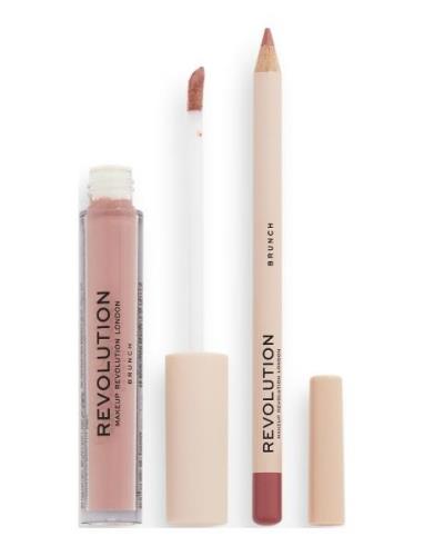 Revolution Lip Contour Kit Brunch Lipliner Sminke Pink Makeup Revoluti...