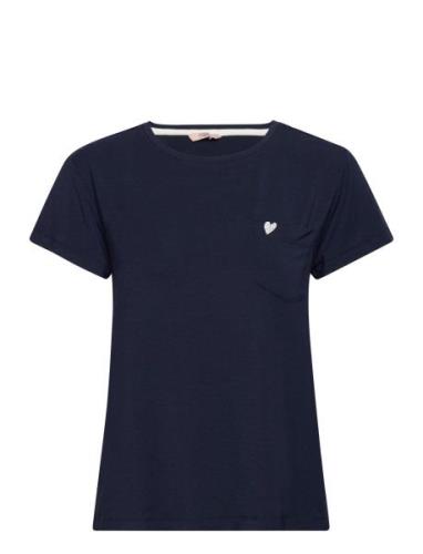 Softness T-Shirt Topp Navy Missya