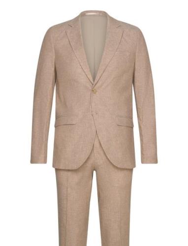 Jprriviera Linen Suit Slim Fit Dress Beige Jack & J S