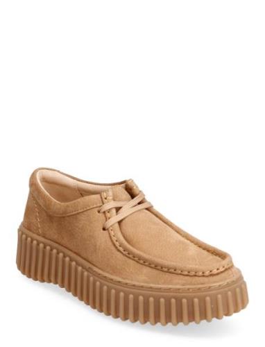 Torhill Bee D Sko Med Snøring Lave Beige Clarks